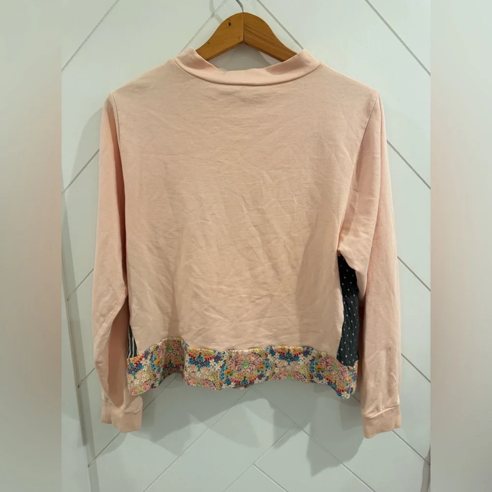 Rare Anthropologie mock neck Tomorrow Sweatshirt Embroidered Size: Small - Picture 6 of 7